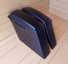 Stretched Saddlebags No Exhaust Cut Outs And Lids For Harley Davidson 1996-2013