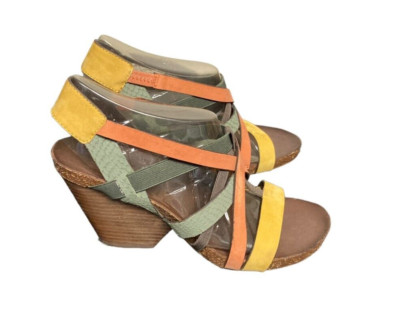 OTBT NEW Ladonia Leather Cork Slingback Sandals Size 6.5 Comfort Southwest