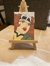 ACEO Original Mixed Media Painting Art Card ATC X-Men Rogue Pinup girl 5