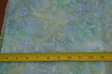 By 1/2 Yd, Floral Print on Light-Green  Blue Batik, Moda/Paradise/4510 15,M8811
