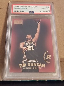 1997 Skybox Premium Tim Duncan #112 PSA 8 Rookie HOF