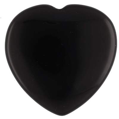 Obsidian, schwarz Herz | Handschmeichler 2x2 cm | Edelsteinherz | Taschenstein