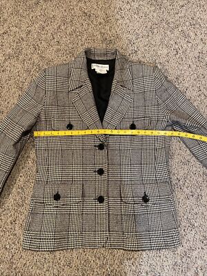 Vintage Yves Saint Laurent YSL ENCORE Plaid Wool And Silk Blazer