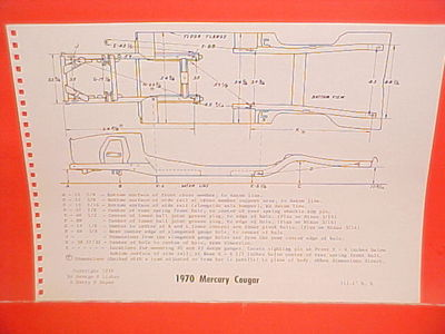 #ad #ad 1970 MERCURY COUGAR XR 7 XR7 CONVERTIBLE HARDTOP COUPE FRAME DIMENSION CHART $14.99
