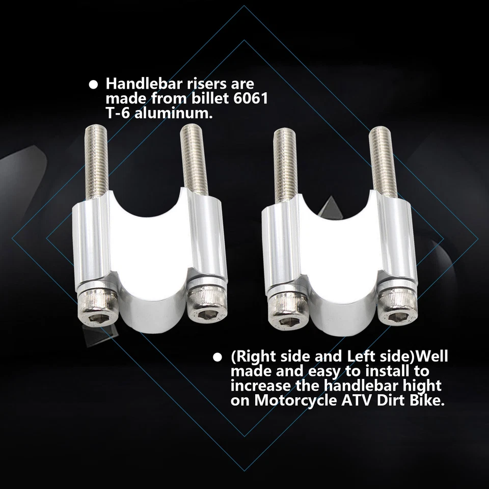 HandleBar 7/8" Riser Lift 1.2" Mount Kit For Honda Suzuki Yamaha ATV Dirt Motor - Imagem 4 de 4