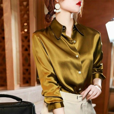 gold satin blouse