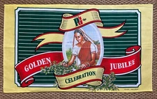 VINTAGE 1991 PG TIPS Golden Jubilee cotton tea towel advertising tea UNUSED