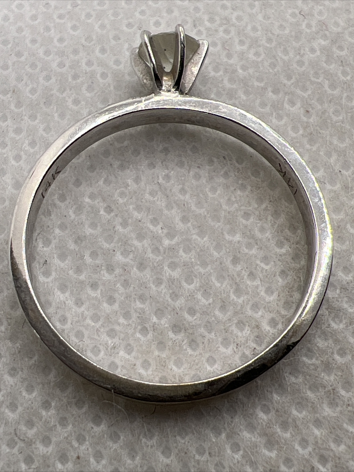 Solid 14K White Gold Solitaire Diamond Engagement… - image 5