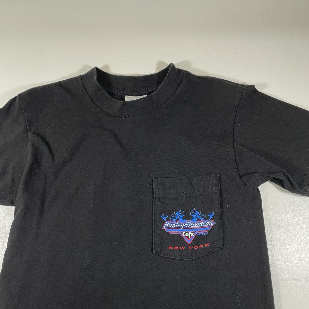 Vtg 90s Harley Davidson Cafe New York Shirt S Motorcycle Graphic