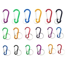 Carabiner Clip Keychain Key Ring Hooks 18 Pieces Set - Multicolored Carabiners 