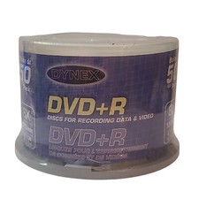 Dynex 8X DVD+R Discs 50 Pack 120 Mins New 4.7 GB Record Data & Video Sealed