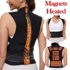 Heated Posture Corrector Vest Back Support Shoulder Brace Pain Relief Orthotics