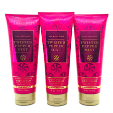 3-Pack Bath Body Works Twisted Peppermint Ultimate Hydration Body Cream 8 oz