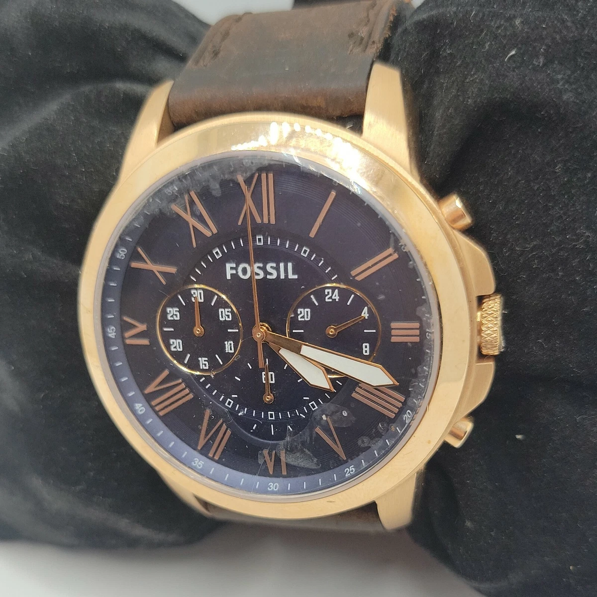 Fossil Machine FS4656 Men s Brown Leather Blue Analog Dial Quartz