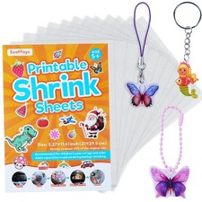 12 Sheets Printable Shrink Paper Sheets Plastic for Inkjet Printer, Shrink Ar...