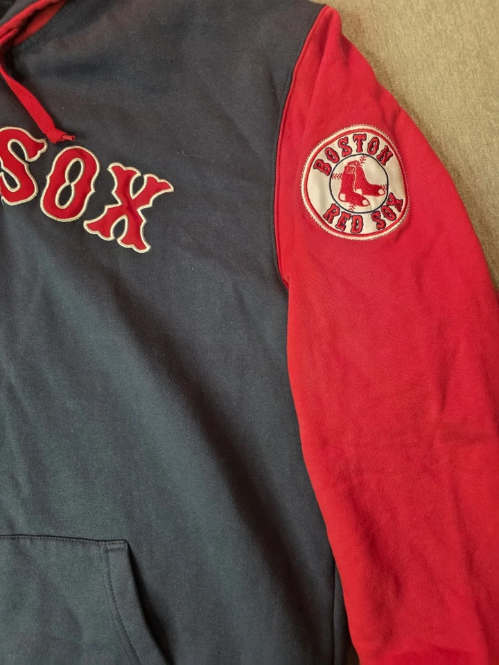 Stitches Boston Red Sox Zip Up Hoodie, Patches, Size X-Large, Navy Blue/ Red - Image 4 of 4