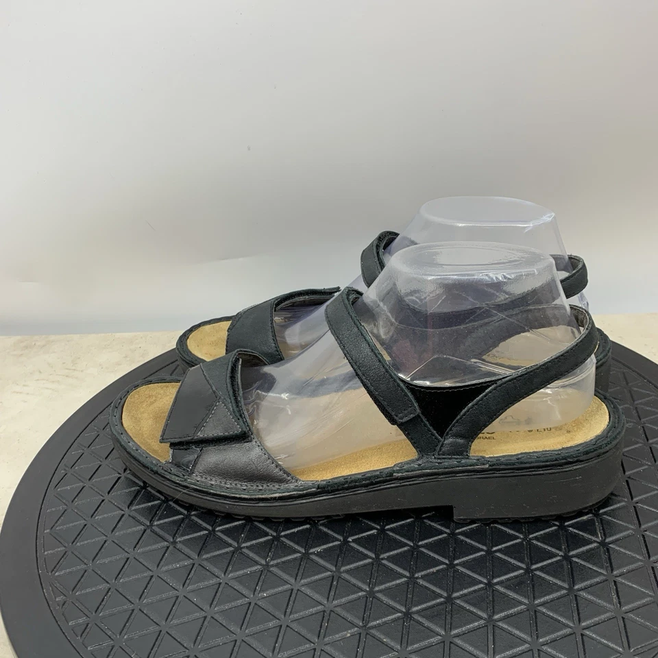 Sandalias Naot Mujer 41 Talla 10 Zapatos Negro Cuero Chanclas Ajustables Foto 4 de 4