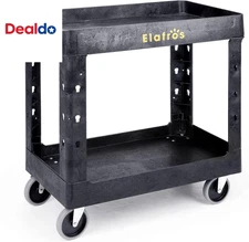 Heavy Duty Plastic Utility Cart 34 X 17 Inch - Work Cart Tub Storage W/Deep Shel