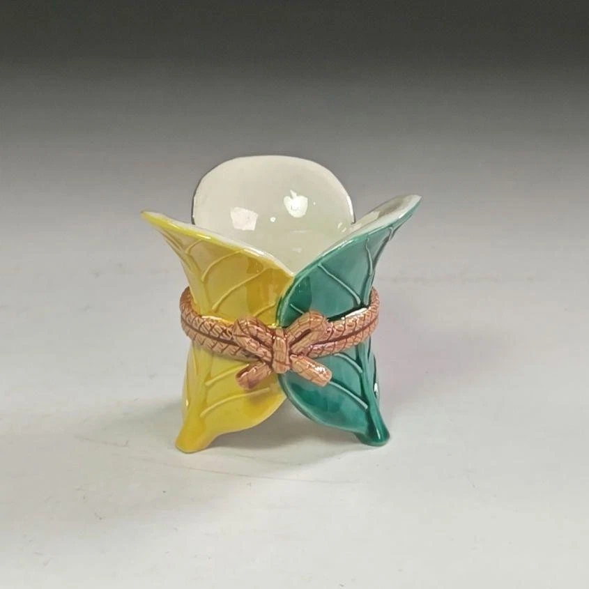 Coperchio poggia Nakamura Suiran Cochin Ware Mitsuba con scatola utensili da ... - Immagine 2 di 4