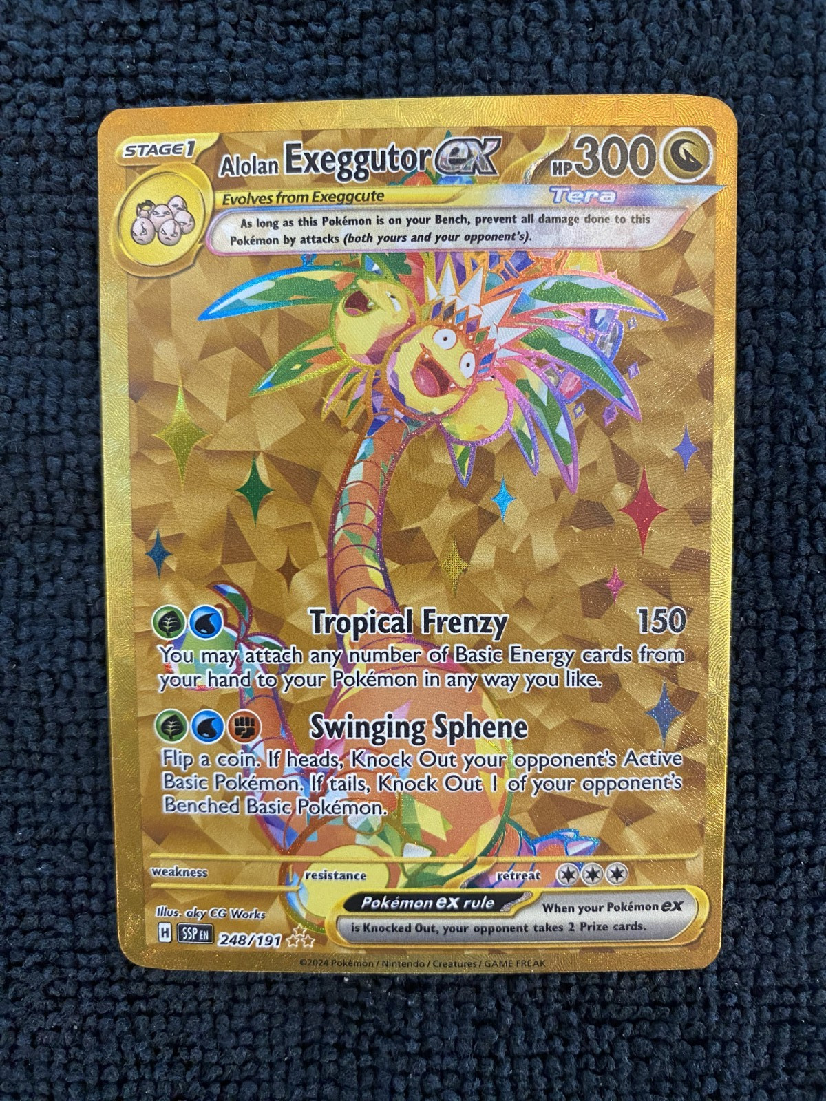 Alolan Exeggutor ex 248/191 Gold Hyper Rare Surging Sparks SV08 Pokemon Card NM