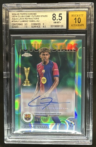 2024-25 Topps Chrome Lamine Yamal Future Stars Auto Aqua Lava #/199 BGS 8.5/10