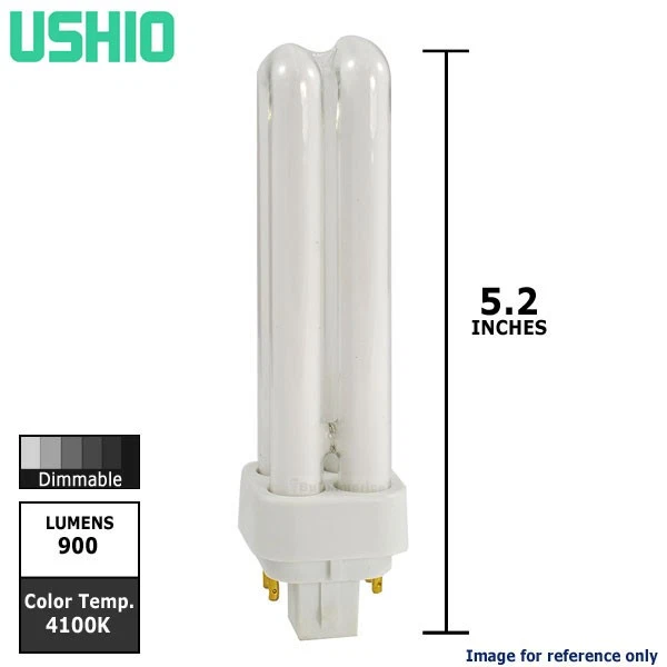USHIO 13w CF13DE/841 G24q-1 Dimmable Compact Fluorescent Bulb - 60w equiv. - Image 2 of 4