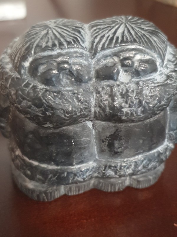 Vintage Alaska Soapstone Carving – Inuit Eskimo Couple Sculpture – Handcrafted,