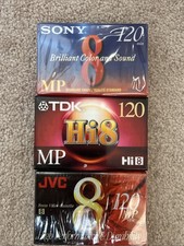 8mm MP Sony JVC TDK 120 Video Cassettes Lot Of 3 Sealed In Package