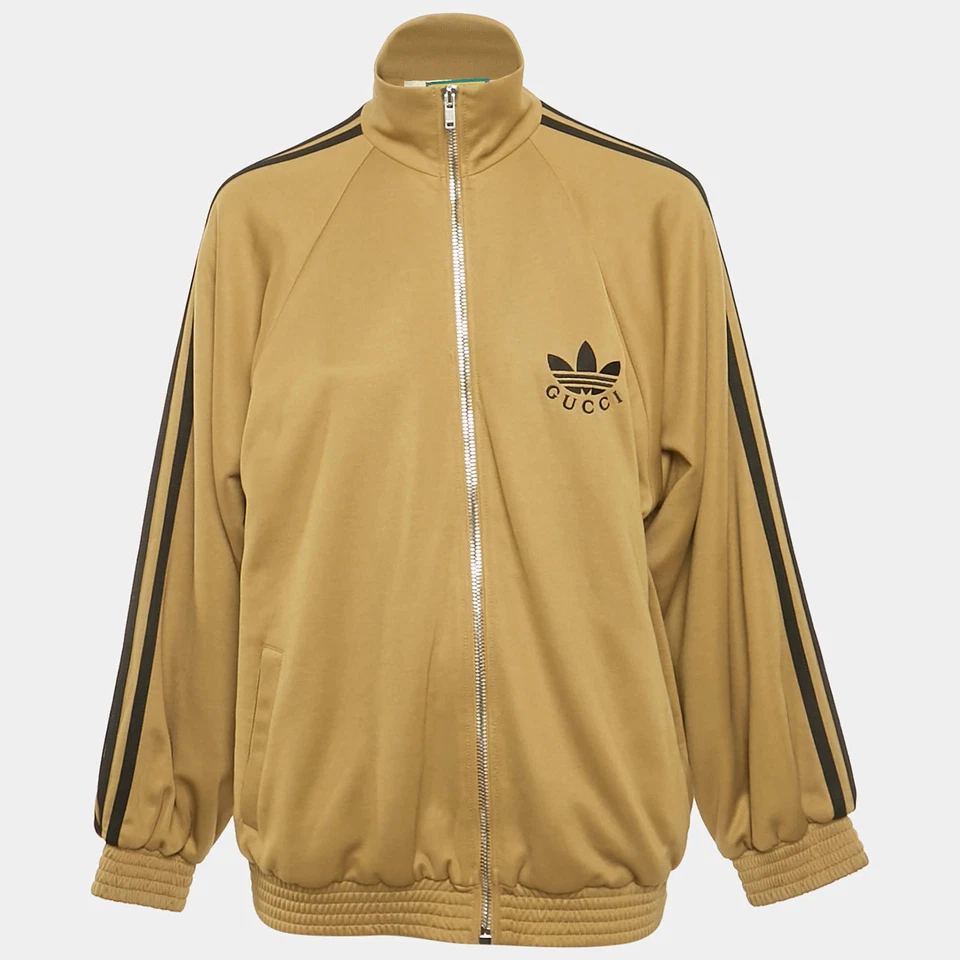 Gucci X Adidas Camel коричневый Джерси молнии толстовка куртка S
