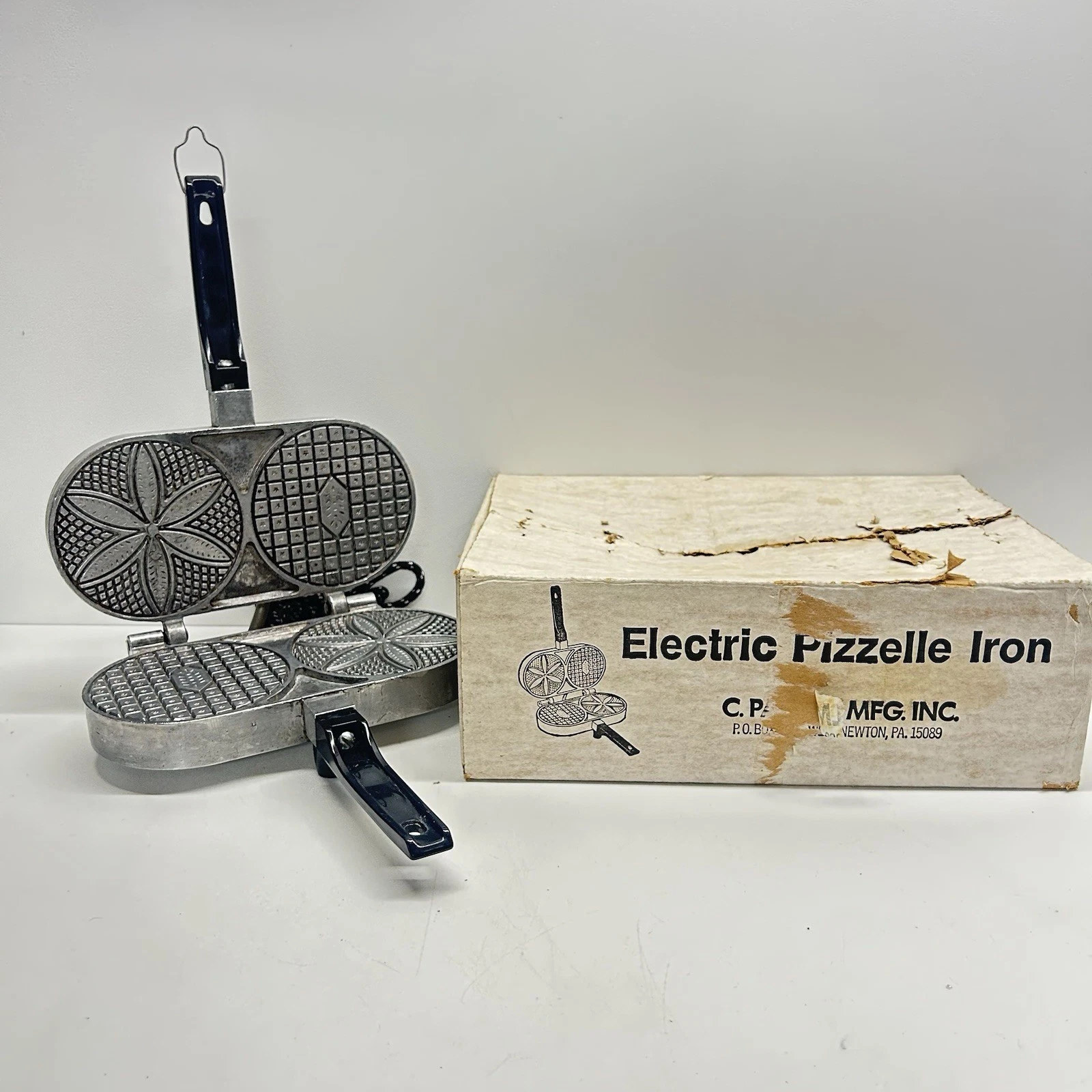 Vtg C. Palmer Electric Pizzelle Iron Model 1000GT With Box Tested & Working