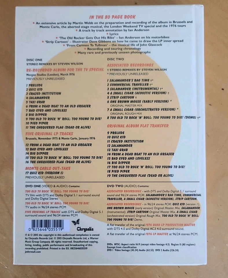 Jethro Tull-Too Old To Rock N Roll Too Young To Die [40th 2CD/2DVD NEW/UNSEALED] - Image 2 of 4