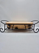 Signature Sorrento Wheat Rectangular Baker with Metal Stand