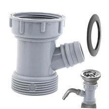 Kitchen Sink Drain Pipe Adapter Wye, 45mm 3 Way Y-Shaped Strainer Gray