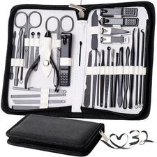 Manicure Set Pedicure Kit Womens Nail Clippers Set 32 in 1 Professional Groom...