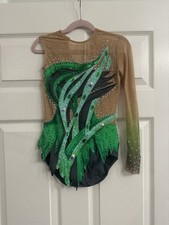 Rhythmic Gymnastics Leotard Green 8-9 Years Old