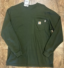 Carhartt FR Fire Resistant Long Sleeve T Shirt L Olive