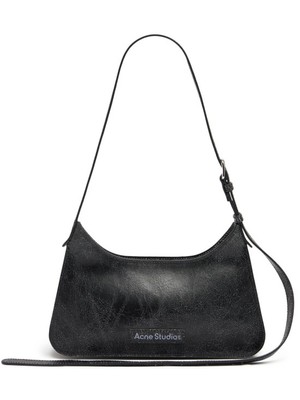 Acne Studios - Mini Platt crackled leather shoulder bag - Black