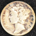1939 VERY GOOD-FINE Mercury Dime, 90% Silver