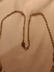 VINTAGE WEST.GERMANY GOLD TONE FILIGREE FAUX PEARL CAB PENDANT CHAIN NECKLACE — photo 3