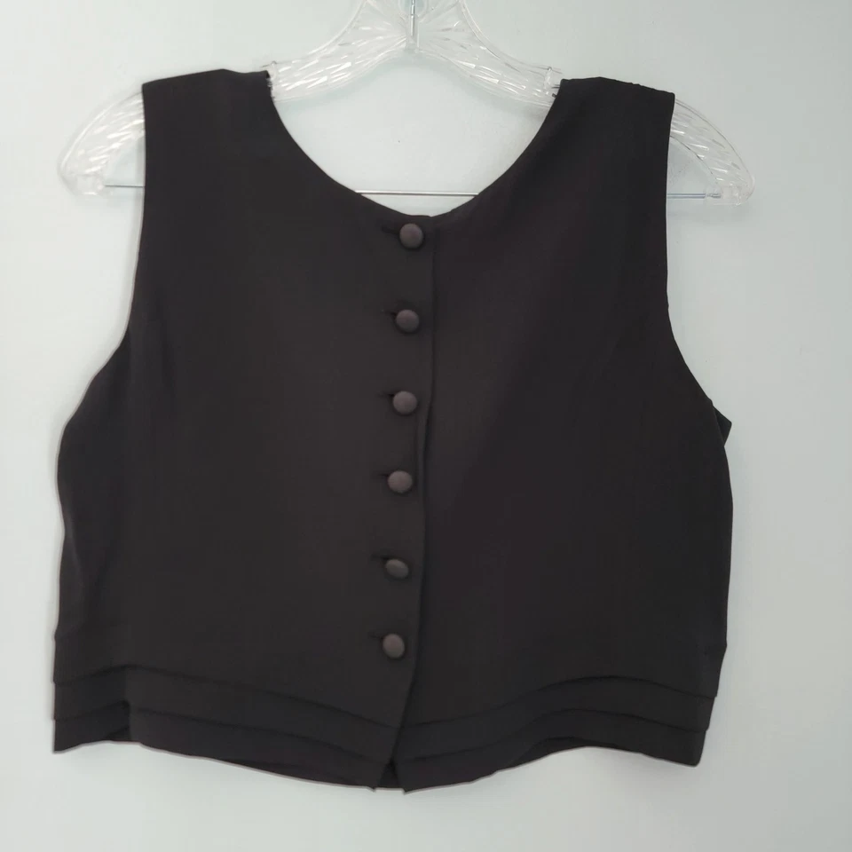 MAX MARA Pura Seda Falda Envolvente Y Top Sin Mangas Negro 100% Seda Talla US8 2 PIEZAS Conjunto Foto 4 de 4