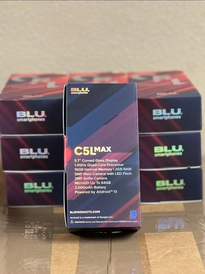 BLU C5L MAX (Unlocked) Black 16GB 2GB RAM 5.7" Quad-Core Android 13 - Image 2 of 4