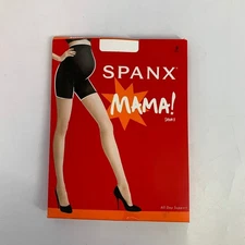 SPANX Mama Black Short Built-In Support Cradles Bump Firms Butt Thighs Size B