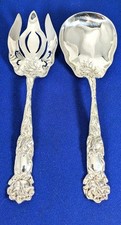 Bridal Rose by Gorham-Alvin Pat1 903 Sterling Silver 8-7/8'' Salad Spoon & Fork