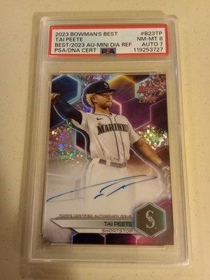 2023 Bowman's Best Tai Peete #25/25 AUTOGRAPH REFRACTOR #B23-TP Graded PSA 8