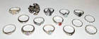 Lot of 15 Vintage Sterling Silver Rings Gemstones Bands Dolphins