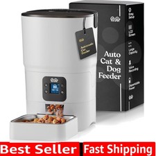 Smart Automatic Cat Feeder - 6-L Reliable Automatic Cat Food Dispenser with D...