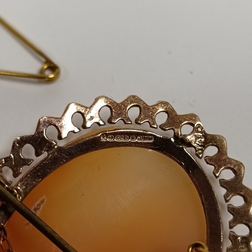 9ct Gold Cameo Brooch 375 Hallmarked Fine Jewellery 6.1g Vintage | Preloved - Picture 14 of 22