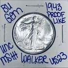 1943 BU UNCIRCULATED WALKING LIBERTY SILVER HALF DOLLAR AUTHENTIC U.S. MINT 4523
