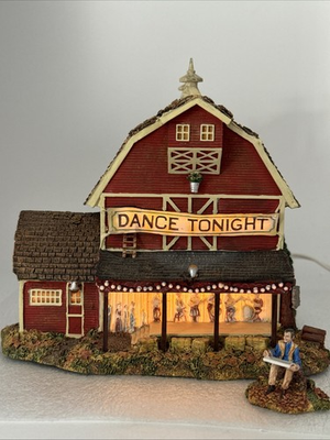 #ad 2000 Terry Redlin Autumn Village Hawthorne Village quot;Harvest Moon Barnquot; 2 Pc Set $44.95