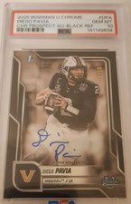 Diego Pavia 2025 Bowman University Chrome Black Refractor Auto #/10 PSA 10